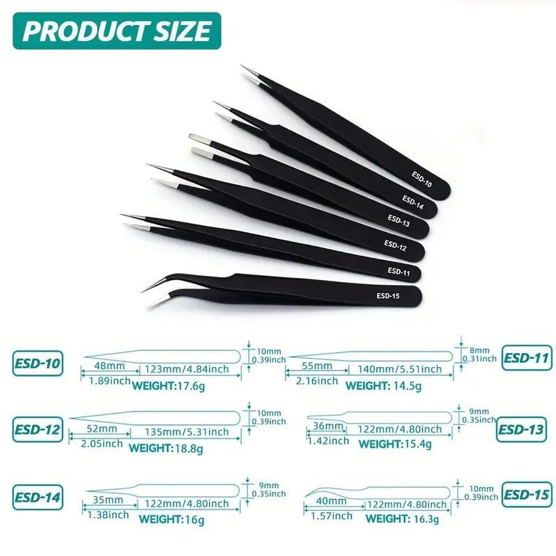 6pcs Precision Long Tweezers S - Electronics Repair Tools review and price